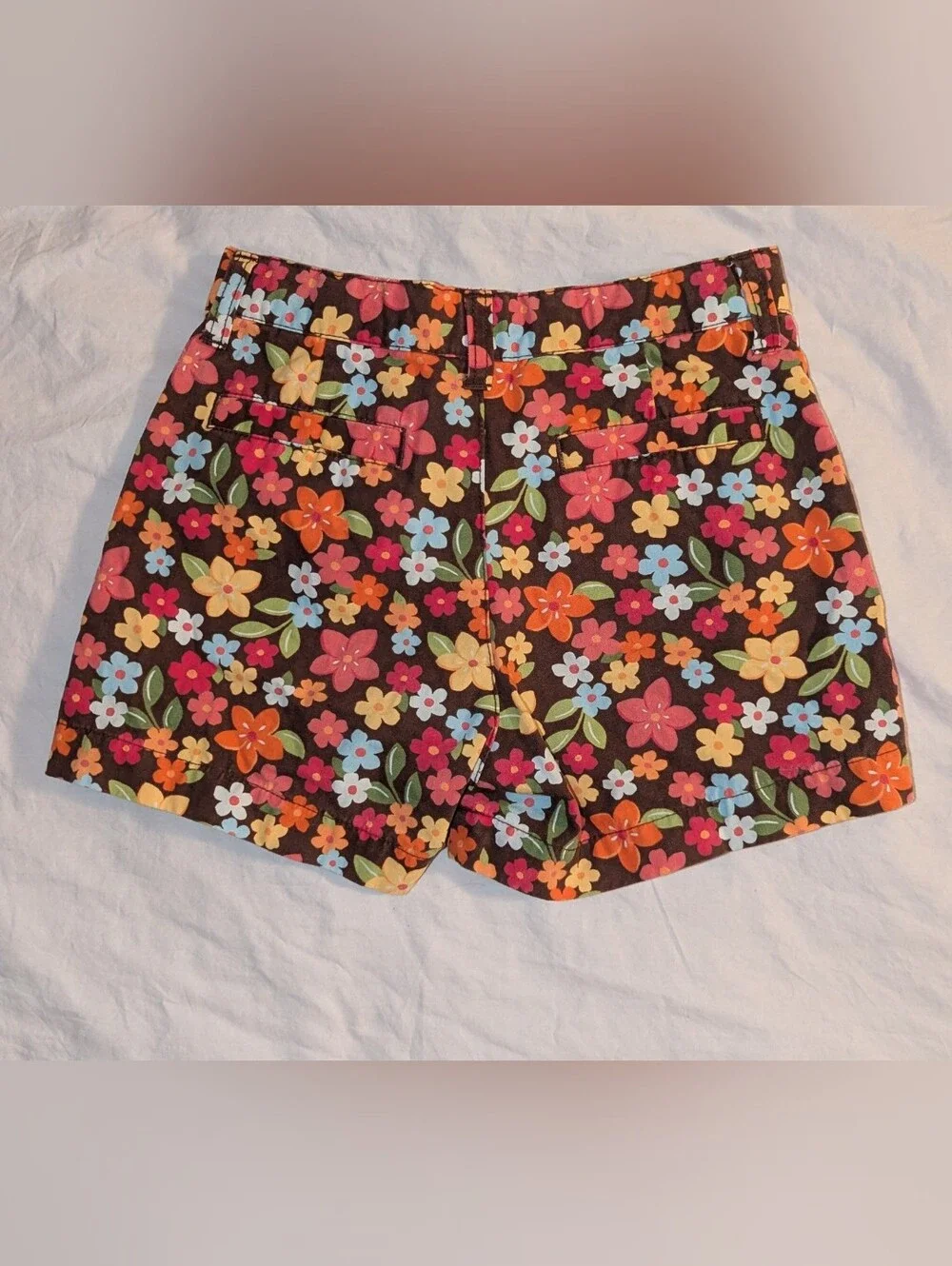Gymboree Shorts Aloha Sunshine Floral Chino Adjustable Waist Girl's Sz 9